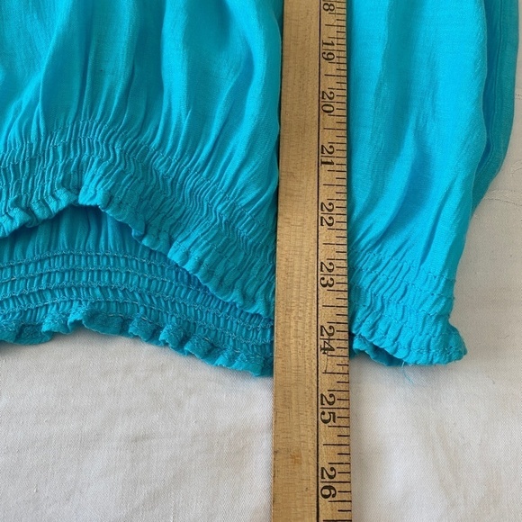Wallis Women's‎ Aqua 3/4 Sleeve V-neck Blouse Size Small - Picture 10 of 11